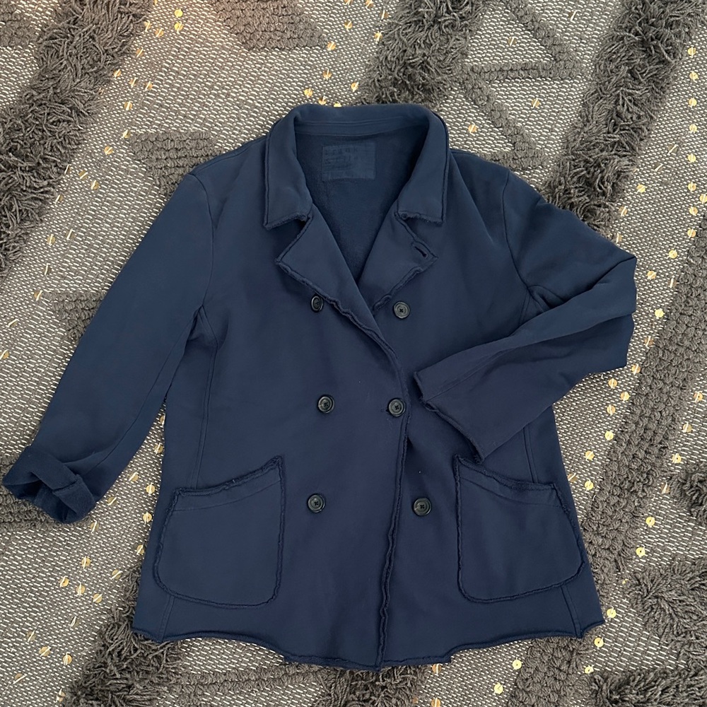 Frank & Eileen Belfast Atlantic Blue Triple Fleece Pea Coat